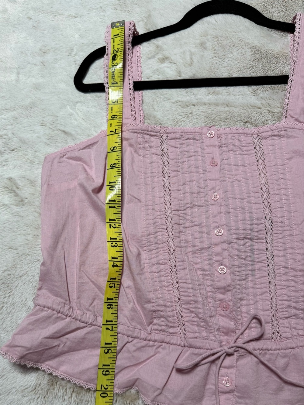 Levi's Pink Lace-Trim Sleeveless Button Front Camisole - Picture 8 of 8